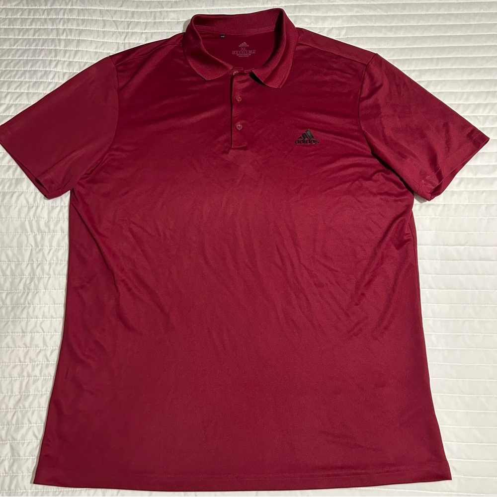 ADIDAS Performance Primegreen Men’s Golf Polo Shirt XL Burgundy Red